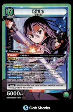 2024 UNION ARENA #UE07BT/SAO-1-087 KIRITO SWORD ART ONLINE SUPER RARE HOLO - Image 1