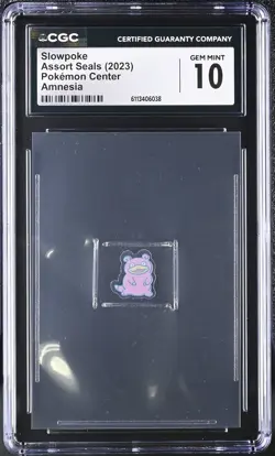 2023 CGC 10 Graded Pokemon Slowpoke Amnesia Assort Seals Sticker - Image 1