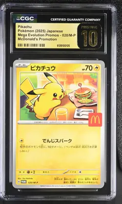 2025 CGC 10 Graded Pokemon Pikachu 020/m-p Mcdonald's Japanese PRISTINE - Image 1