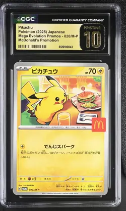 2025 CGC 10 Graded Pokemon Pikachu 020/m-p Mcdonald's Japanese PRISTINE - Image 1