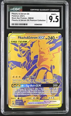 2021 CGC 9.5 Graded Pokemon Pikachu & Zekrom Gx Sm248 Premium Collection - Image 1
