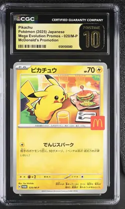 2025 CGC 10 Graded Pokemon Pikachu 020/m-p Mcdonald's Japanese PRISTINE - Image 1