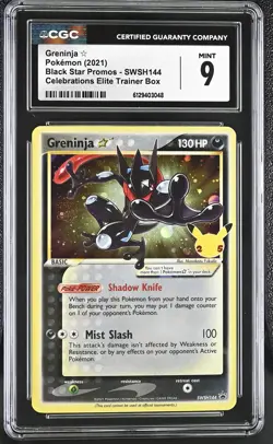 2021 CGC 9 Graded Pokemon Greninja Swsh144 Celebrations Elite Trainer Box - Image 1