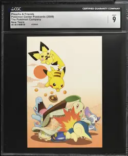 2009 CGC 9 Graded Pokemon Pikachu & Friends New Years Pokemon Center Postcard - Image 1