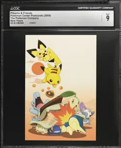 2009 CGC 9 Graded Pokemon Pikachu & Friends New Years Pokemon Center Postcard - Image 1