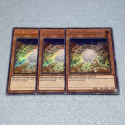 Yugioh The White Stone of Legend LCKC Secret Rare 3 Card Set NM - Image 1