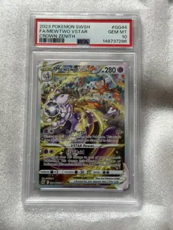 Pokemon Mewtwo VSTAR GG44/GG70 PSA 10 Crown Zenith Galarian Gallery Holo - Image 1