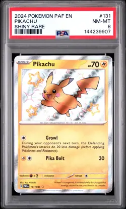 PSA NM-MT 8 - 2024 POKEMON PAF EN-PALDEAN FATES SHINY RARE 131 PIKACHU - Image 1