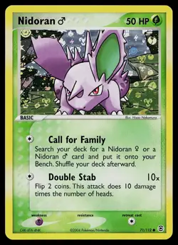 Pokemon Card - Nidoran M FireRed & LeafGreen 71/112 Reverse Holo - Image 1