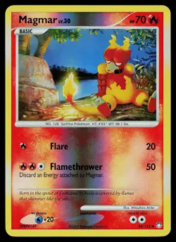 Pokemon Card - Magmar Mysterious Treasures 54/123 Uncommon Reverse Holo - Image 1