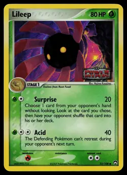 Pokemon Card - Lileep Power Keepers 52/108 Common Reverse Holo Stamped - Image 1