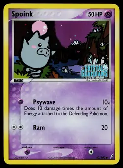 Pokemon Card - Spoink Crystal Guardians 62/100 Common Reverse Holo STAMPED - Image 1