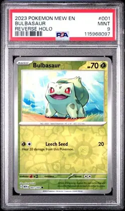 2023 Pokemon 151 Bulbasaur REVERSE HOLO #001 PSA 9 MINT - Image 1