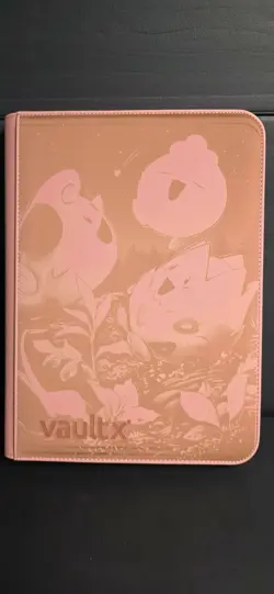 Laser Engraved Vault X Binder 9 Pocket Pastel Pink - Togepi and Friends - Image 1