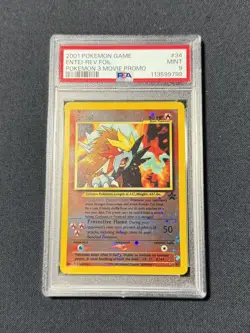 2001 POKEMON GAME MOVIE POKEMON 3 MOVIE PROMO #34 ENTEI-REVERSE FOIL PSA 9 - Image 1