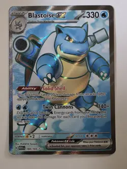 Blastoise EX Full Art 184/165 2023 Pokemon Scarlet & Violet 151 NM+ - Image 1