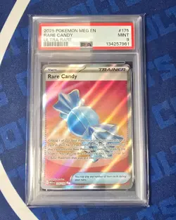 2025 Pokemon TCG Mega Evolution Rare Candy Ultra Rare Full Art 175/132 PSA 9 - Image 1