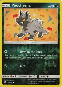 Poochyena Reverse Holo Common – SM - Team Up #86/181 Pokemon TCG - Image 1