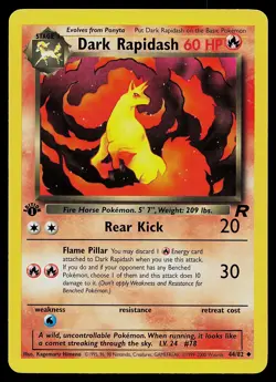 Pokemon Card - Dark Rapidash Team Rocket 44/82 Uncommon 1st Edition - Image 1