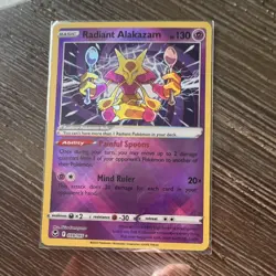 Pokemon Radiant Alakazam 059/195 Silver Tempest Radiant Rare Holo 130 HP Card - Image 1