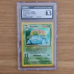 Venusaur Base Set Holo Rare CGC 8.5 Pokemon TCG Card 1999 15/102 - Image 1