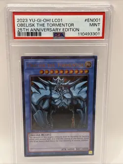 2023 YU-GI-OH LC01-LEG COLL 25TH ANNIVERSARY OBELISK THE TORMENTOR #EN001 PSA 9 - Image 1