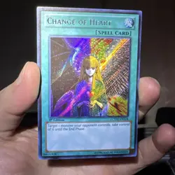 Yugioh Change of Heart 1st Edition Secret Rare LCYW-EN124 LP - Image 1