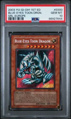 Blue-eyes Toon Dragon 1st Edition MRL-E000 Secret Rare - YuGiOh! PSA 10 (Pop 6) - Image 1