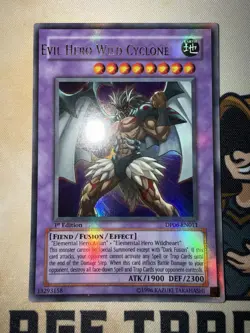 Evil Hero Wild Cyclone DP06-EN011 Ultra Rare 1st Edition MISPRINT NAME SHIFT! - Image 2