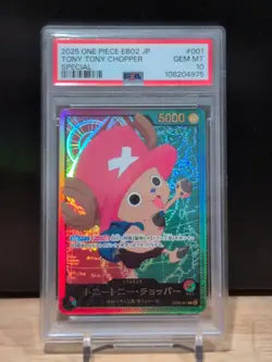 One Piece EB02 OP08-001 L Tony Tony Chopper Parallel GOLD FONT Anime 25th Japan - Image 1