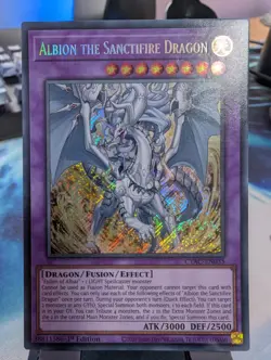 YuGiOh! Albion The Sanctifire Dragon CYAC-EN035 Secret Rare 1st Ed - Image 1
