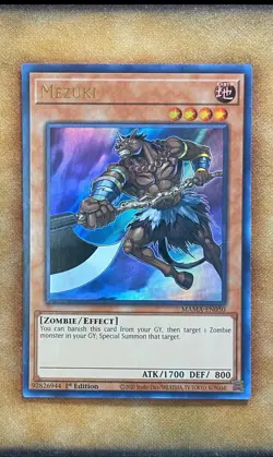 x3 Mezuki MAMA-EN050 - Mint Playset - Ultra Rare 1st Edition Yugioh - Image 1