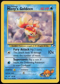 Misty's Goldeen #85 Gym Heroes Pokemon Card - Image 1