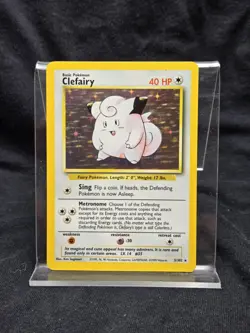 1999 Pokemon Clefairy Base Set Holo Rare 40 HP Card 5/102 - Image 1