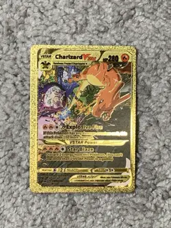 Charizard VStar HP280 Explosive Fire Rare Gold Accent Foil Fan Art Cards - Image 1