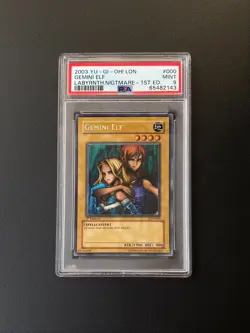 PSA 9 YU-GI-Oh! LON-000 Gemini Elf 1st Edition Classic Card - Image 1