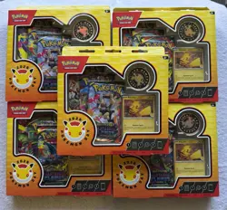 Pokemon Day 2026 Box with 1 Foil Promo Pikachu Card, Coin & 3 TCG Booster Packs - Image 1