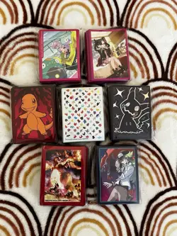 Pokemon TCG Sleeve Lot 7 Packs of 65 ETB & Various Card Sleeves - Multiple Sets - Image 1
