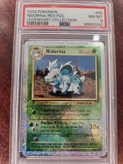 Nidorina Legendary Collection Reverse Holo Pokemon Card WOTC NM Mint PSA 8 - Image 1