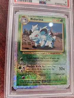 Nidorina Legendary Collection Reverse Holo Pokemon Card WOTC NM Mint PSA 8 - Image 2