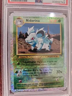 Nidorina Legendary Collection Reverse Holo Pokemon Card WOTC NM Mint PSA 8 - Image 3
