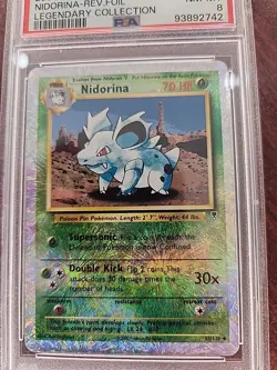 Nidorina Legendary Collection Reverse Holo Pokemon Card WOTC NM Mint PSA 8 - Image 5