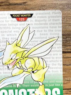 Pokemon Carddass Card Scyther No.123 Bandai Pocket Monsters Green ver. 1996 - Image 4