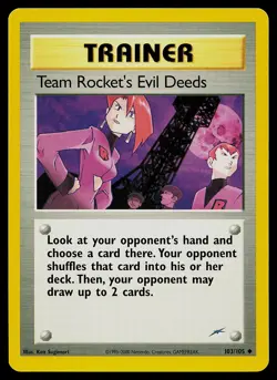 Pokemon Card - Team Rocket's Evil Deeds Neo Destiny 103/105 Uncommon - Image 1