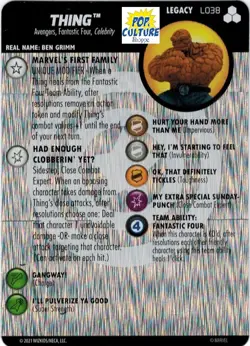 HEROCLIX Fantastic Four Future Foundation L038 THING Legacy Card (GG) - Image 1