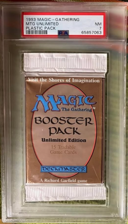 MTG Unlimited Booster Pack PSA 7 NM Graded - Factory Sealed Magic the Gathering - Image 1