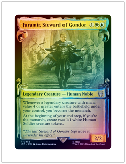 1x Faramir, Steward of Gondor, Showcase Scroll Foil, LOTR, Magic MTG NM - Image 1
