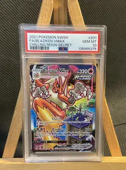 Pokemon Blaziken VMAX 201/198 Alt Art Chilling Reign GEM MINT PSA 10 New Cert - Image 1