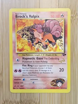 Brock's Vulpix [Gold W Stamped] 037/132 Wotc Promo Vintage TCG Pokemon - Image 1