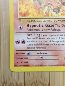 Brock's Vulpix [Gold W Stamped] 037/132 Wotc Promo Vintage TCG Pokemon - Image 5